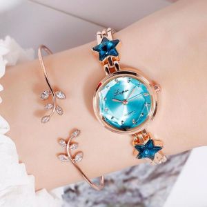 Cool-shoping תכשיטים ושעונים Luxury Watches Women  Starry Sky Bracelet Rose Gold Dress Wome Quartz Wrist Watch Rhinestone Fashion Clock Lady Relogio Feminino